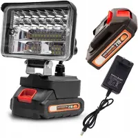 Rosfix Accu Lamp 4" Draaibare Kop 180° - LED SMD 3030, 2 Helderniveaus - ABS Behuizing, 21V Accu - Geschikt voor Makita