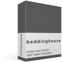 Beddinghouse katoen - Splittopper Hoeslaken - 160 x 200/220 cm Pocket depth: 25 cm Split: 85 cm - Grijs