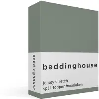 Beddinghouse katoen - Splittopper Hoeslaken - 180 x 200/220 cm Pocket depth: 25 cm Split: 85 cm - Groen