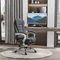 HAUSS SPOLE Bureaustoel - Ergonomisch Design - Hoogteverstelbaar Met Kantelbare Rugleuning En Voetsteun - Voor Thuiskantoor - Metaal Grijs
