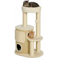 PawHut Kattenboom-Spaanplaat, sisal-55L x 39B x 90H cm-Beige