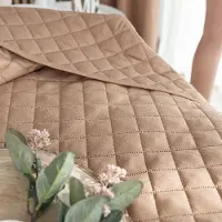 Markizeta Decoratieve sprei 170x210 cm - Donkerbeige visgraatpatroon