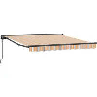 vidaXL Zonnescherm Frame Blauw en Oranje 350 x 250 cm