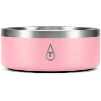 Motivai RVS Voerbak Hond & Kat – 32 oz – Dubbelwandig 18/8 Roestvrij Staal – Antislip – Voedselveilig – Roze
