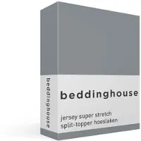 Beddinghouse katoen - Splittopper Hoeslaken - 160 x 200/220 cm Pocket depth: 25 cm Split: 85 cm - Blauwgrijs