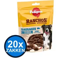 Pedigree 20x - Ranchos Sausages Varken - Hondensnacks - 60 g
