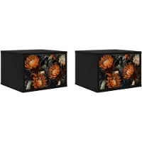 vidaXL Wandkastje voor Bed LOCHEM 2 st Zwart eiken 36 x 33 x 25 cm