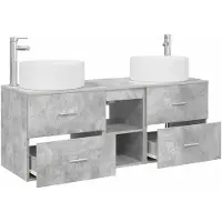 vidaXL Badkamerkastset, 3 stuks, betonkleur, 49,5 x 44,5 x 65,5 cm
