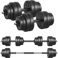 Famanu – Verstelbare kunststof dumbbell set, halterset met stalen buis voor fitness en training