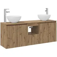 vidaXL Badkamerkast set 3 st Artisanaal eiken 129 x 41 x 80 cm