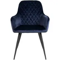 House Nordic Eetkamerstoel Velvet Blauw - Zithoogte 47cm - 65x57x87cm - Set van 2