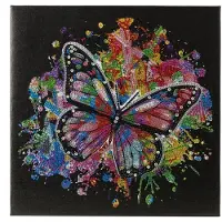 Crystal Art 30/30 cm vlinder in vlucht van bonte kleuren van diamant painting