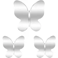 Atmosphera Wandspiegel set Vlinders - 3-delig - spiegels - 30 x 30 cm - kinderkamer