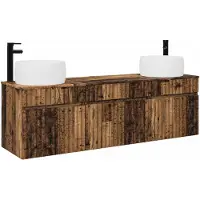 vidaXL Badkamerkast set 3 st Oud hout 49 x 44,5 x 66 cm Bewerkt hout