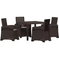 vidaXL Tuin Eettafel Set 5 st Bruin en lichtgrijs PP
