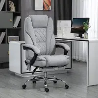 HAUSS SPOLE Bureaustoel - Ergonomisch Massageontwerp - Met Verwarming, Ligfunctie, Voetsteun En Afstandsbediening - Voor Kantoor En Thuis - Grijs