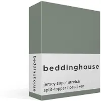 Beddinghouse katoen - Splittopper Hoeslaken - 160 x 200/220 cm Pocket depth: 25 cm Split: 85 cm - Groen