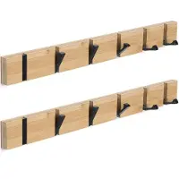 Famanu – Kapstok met 2 jashaken aan de muur, inclusief 6 inklapbare haken voor jassen, mantels, hoeden, sjaals en handtassen