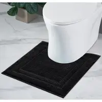 Famanu – Badmat anti-slip, super absorberend en machinewasbaar, voor badkamer, douche, bad of als WC mat, zwart, 45x45 cm