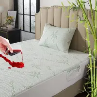 Famanu – Matrasbeschermer van bamboevezel, 130 x 190 cm, met zijzakken, 100% waterdicht, inclusief kussensloop, 30 cm ultra zachte hoes, hypoallergeen en anti-mijt