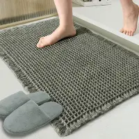 Famanu – Honingraat badmat, super absorberend en antislip, donker groen, 45,7 cm x 76,2 cm, machinewasbaar en ultra zacht