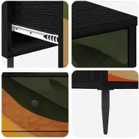 vidaXL Nachtkastje BONN Zwart eiken 36 x 33 x 61 cm Bewerkt hout