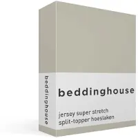 Beddinghouse katoen - Splittopper Hoeslaken - 160 x 200/220 cm Pocket depth: 25 cm Split: 85 cm - Zand