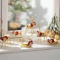 Unyqoos Set van 6 decoratieve rendier theelichthouders voor een feestelijke kerstsfeer