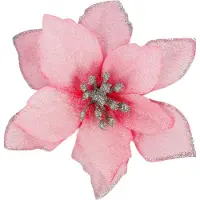 Springos Kunstbloem | Kerst | Ster van Bethlehem | Roze | Glitters