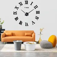 Unyqoos Aanpasbare decoratieve wandklok-sticker met modern 3D-effect voor elk interieur, zwart, 40 cm