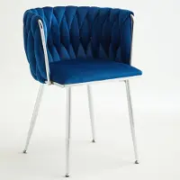 HAUSS SPOLE Eetkamerstoel Set van 2 Met Armleuningen en Zachte Velvet Bekleding Voor Eetkamer Keuken en Make Up Tafel Navy