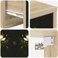vidaXL Wandkastje voor Bed BREMEN Sonoma Eiken 36 x 33 x 25 cm