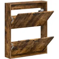 vidaXL Wandgemonteerde Schoenenkast HOORN 71 x 17 x 86 cm Bewerkt hout