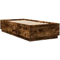 vidaXL Bedframe met LED-verlichting, gerookt eikenhout, 80 x 200 cm, houtvezel