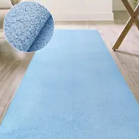 ANRO Badmat Blauw 90x240cm Dun 3mm Antislip Douchemat Microvezel Wasbaar