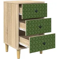 vidaXL Nachtkastje GELEEN Sonoma Eiken 36 x 33 x 60 cm Bewerkt hout