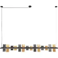 Nest of Nora Hanglamp Arjen - Cilinder glas 14-licht - Zwart