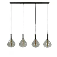 Nest of Nora Hanglamp 4-lichts glas smoke - Zwart