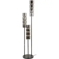 Nest of Nora Vloerlamp - Glazen cilinder 3-lichts - Zwart