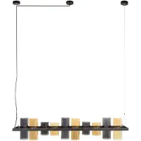 Nest of Nora Hanglamp Arjen - Cilinder glas 10-licht - Zwart