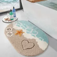 Famanu – Ovale badmat van 54 x 86 cm, antislip en zachte badmat, machinewasbaar en absorberend voor badkamer, douche en badkuip
