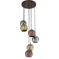 Nest of Nora Hanglamp 6-lichts bol getrapt - Metaal - Mat nikkel mix