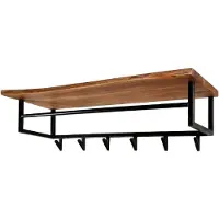 Nest of Nora Kapstok wandmodel met roede en hoedenplank - 6 haken - Acacia
