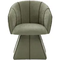 HAUSS SPOLE Fauteuil - Draaibare Chenille Fauteuil - 360 Graden Draaibaar Met Hoge Rugleuning En Armleuningen - Voor Woonkamer En Slaapkamer - Olijfgroen