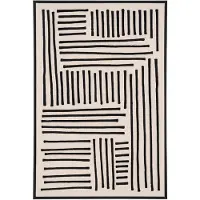 Nest of Nora Canvas schilderij 60x90 cm - Wanddecoratie lijnenspel - Zwart/Beige