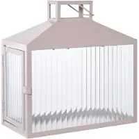 Nest of Nora Lantaarn windlicht - Metaal en glas - Beige/Grijs