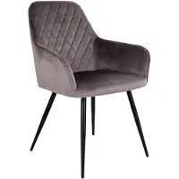 House Nordic Eetkamerstoel Taupe Velvet - 65x57x87cm - Zithoogte 47cm - Set van 2