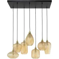 Nest of Nora Hanglamp Milo - 7-lichts glas - Design verlichting - Amber