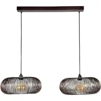 Nest of Nora Hanglamp Sona - 2-lichts met E27 fitting - Zwart nikkel