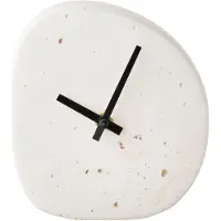 Nest of Nora Tafelklok stil uurwerk organische vorm 14x15 cm - Cement - Wit